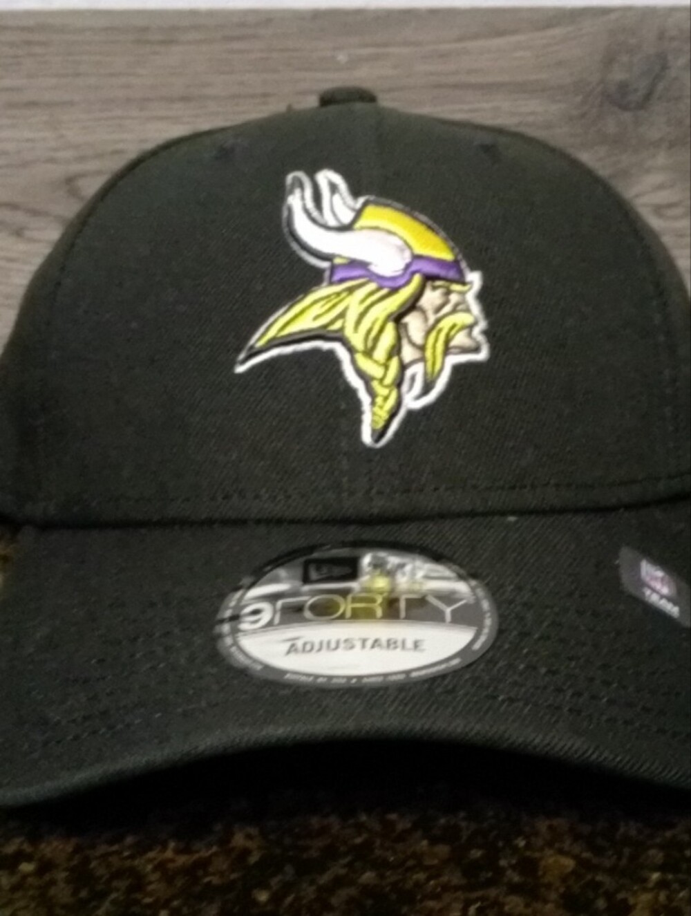 Black Minnesota Vikings Adjustable Hat